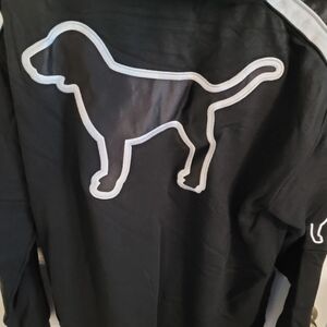 PINK Victoria's Secret Black Sweatshirt with White Dog Outline